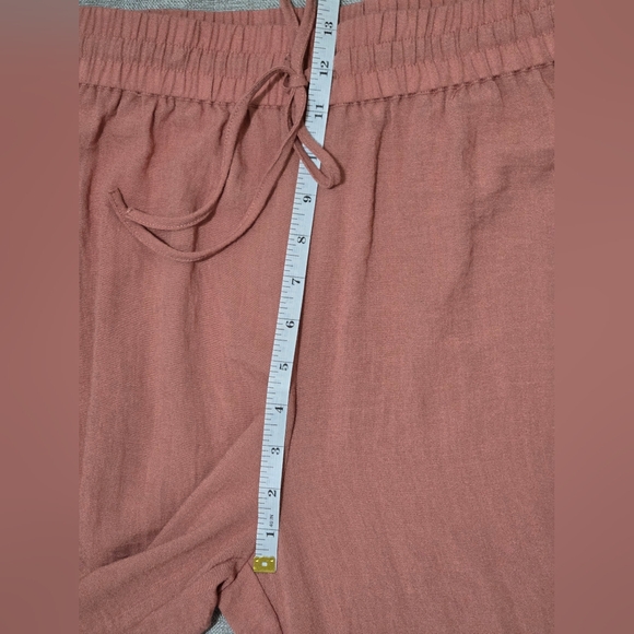 JOIE Dusty Rose High Waisted Wide Leg Drawstring Pants Size Small - Picture 8 of 11